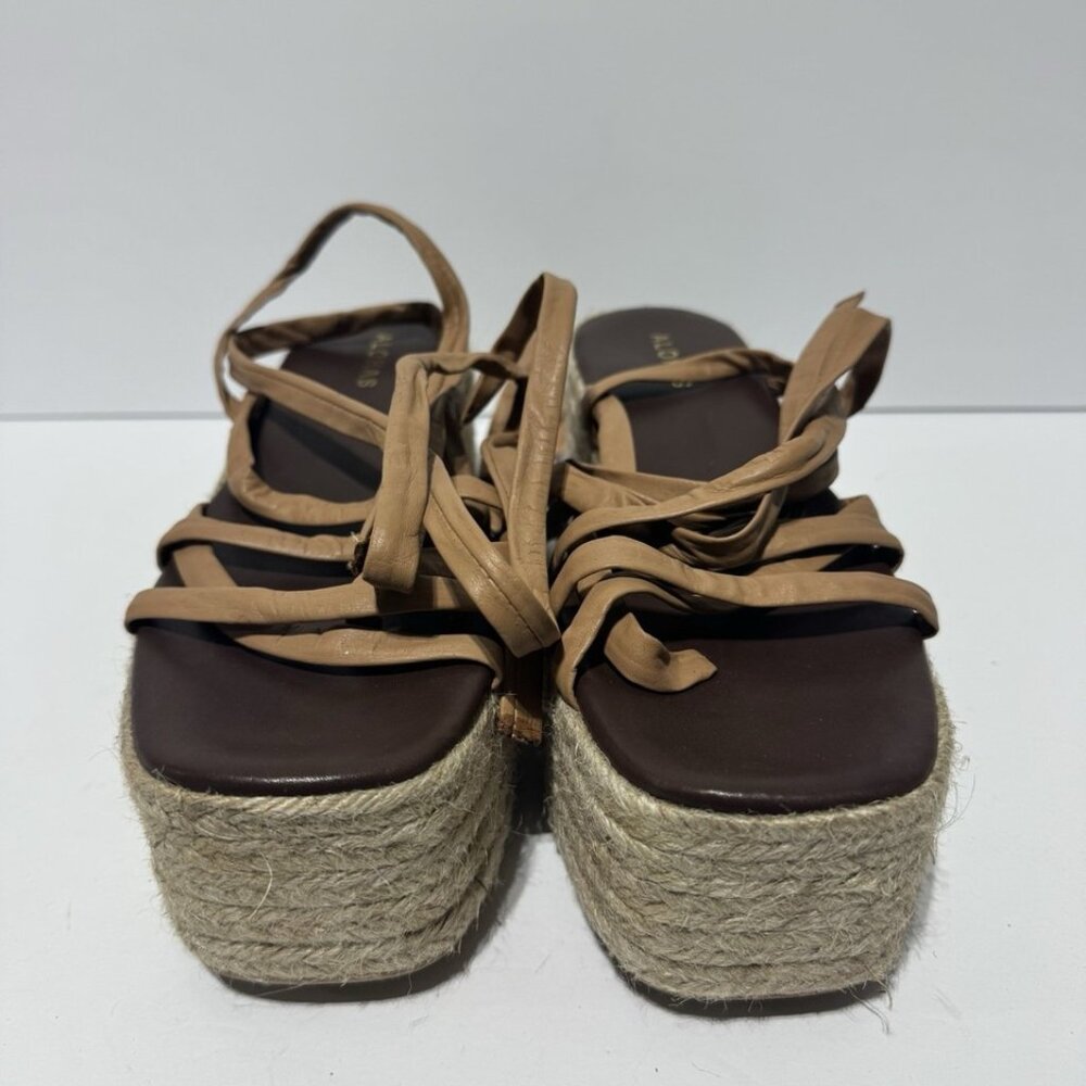 ALOHAS Womens Leather Crossed Platform Espadrille Sandals Size EU41 M US10 - Picture 3 of 6